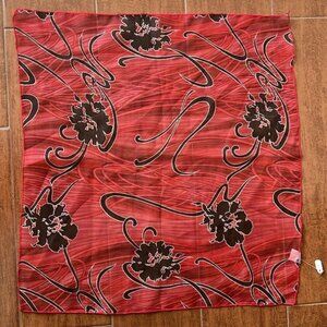 Red and Black Floral Scarf
